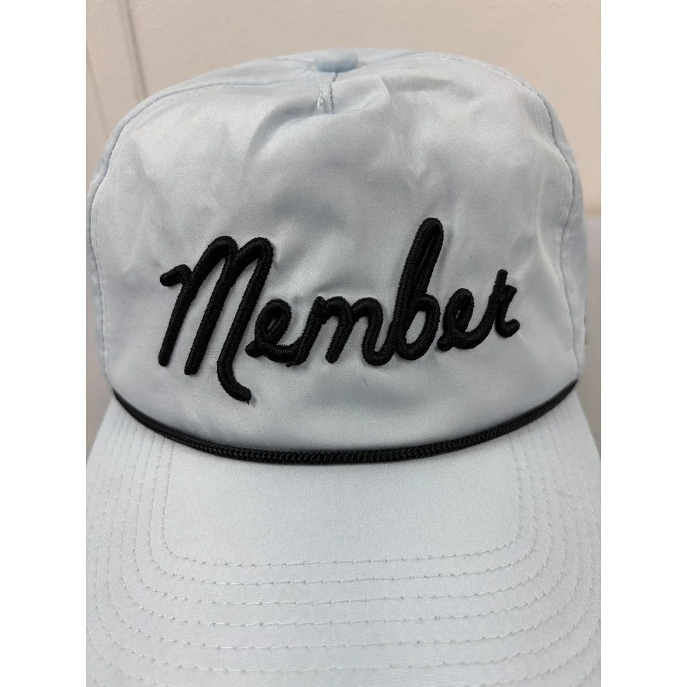 Bad Birdie Hat Snap Back Cap One Size Blue Satin Member Rope Golf Mens